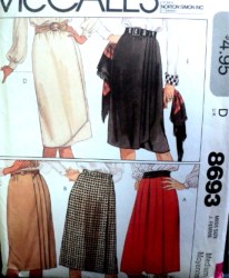 8693 McCalls  1983 SOFT WRAP PLEAT SKIRT PATTERN MD  14-16 uncut